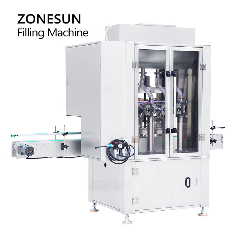 ZONESUN ZS-SV4P Automatic 4 Nozzles Servo Motor Piston Pump Paste Filling Machine ZONESUNPRO