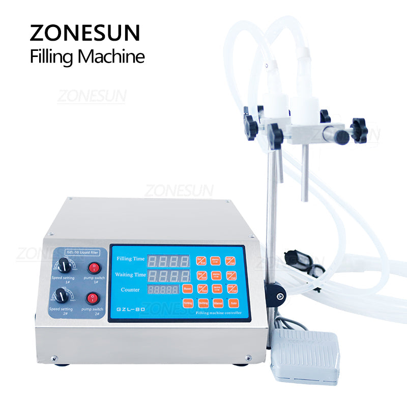 ZONESUN ZS-YTDP2 Electric 2 Nozzles Diaphragm Pump Liquid Filling Machine ZONESUNPRO