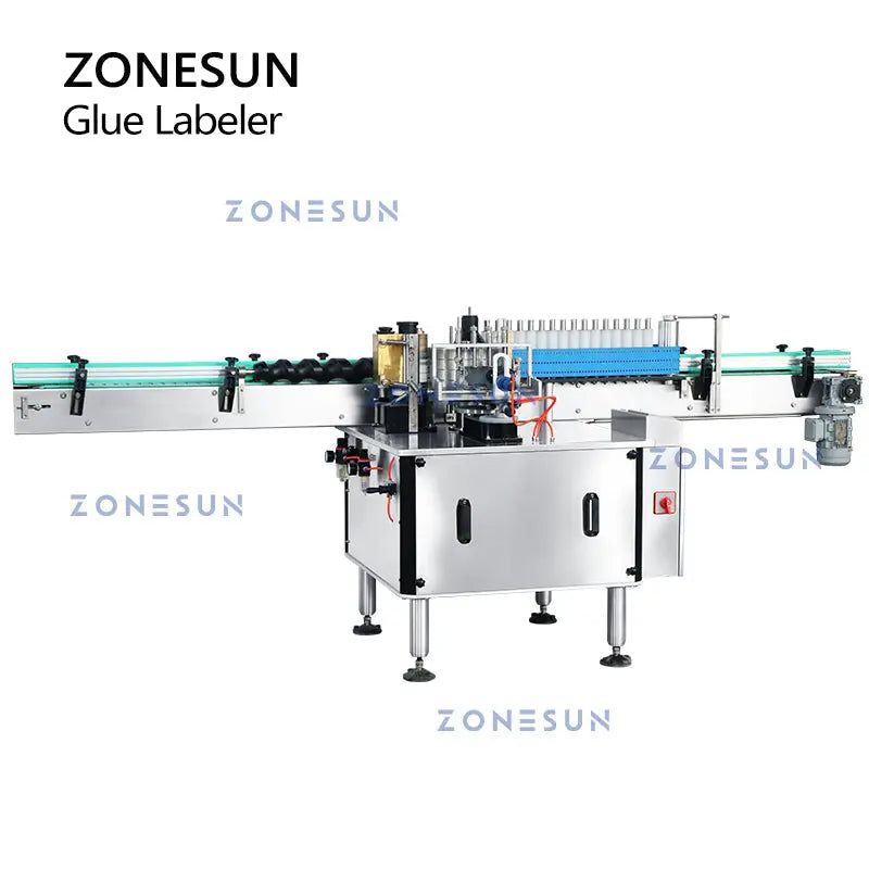 ZONESUN ZS-WGTB01 Automatic Round Bottle Glue Labeling Machine ZONESUN