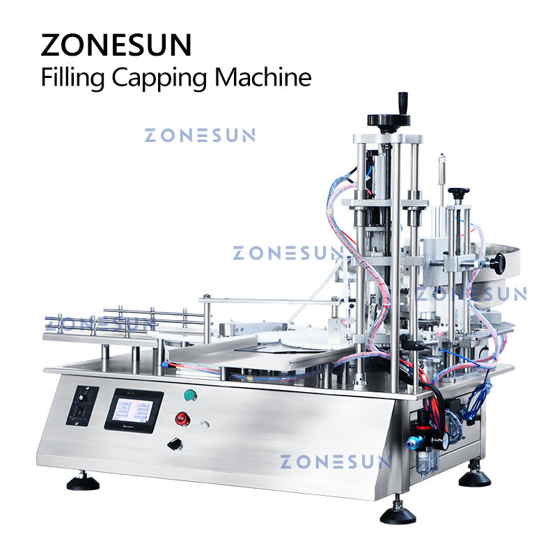 ZONESUN ZS-AFC7 Single Nozzle Magnetic Pump Liquid Filling and Capping Machine ZONESUNPRO