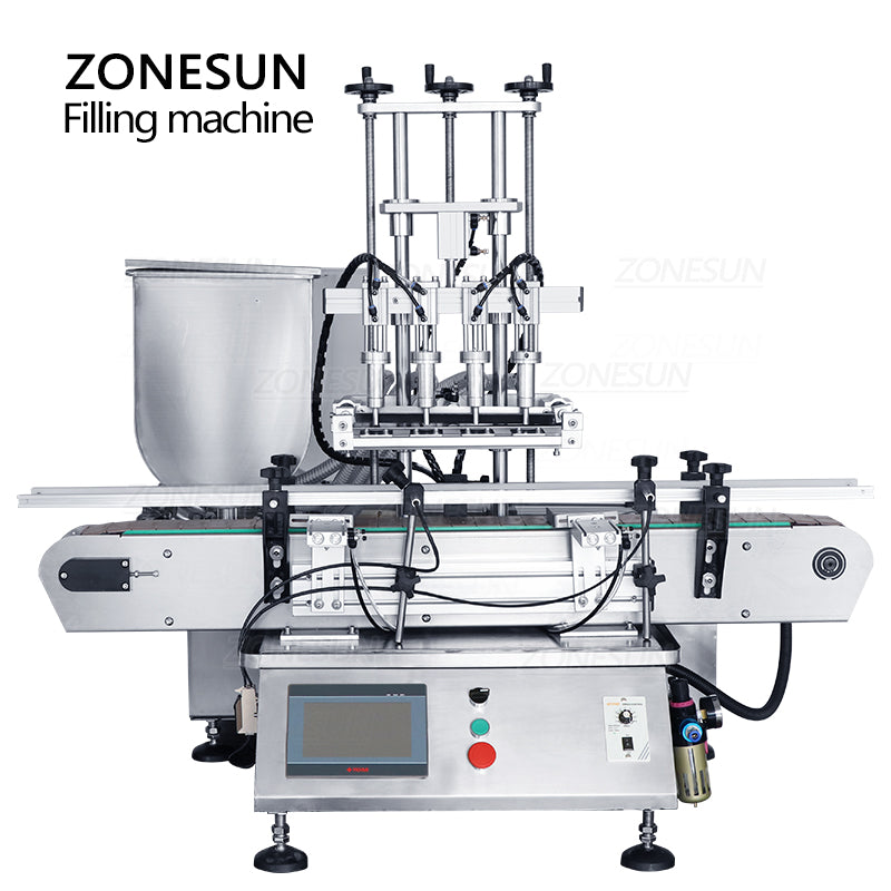 ZONESUN ZS-DTGT4T Pneumatic 4 Nozzles Paste Liquid Filling Machine ZONESUNPRO