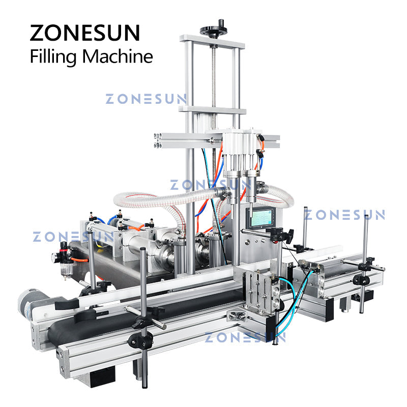 ZONESUN ZS-DTYT2 Automatic Pneumatic Piston 2 Nozzles Viscous Liquid Filling Machine ZONESUNPRO