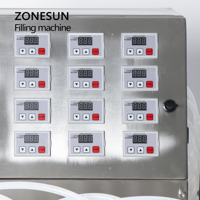 ZONESUN ZS-DPYT12P Semi-automatic 12 Nozzles Diaphragm Pump Liquid Filling Machine ZONESUNPRO