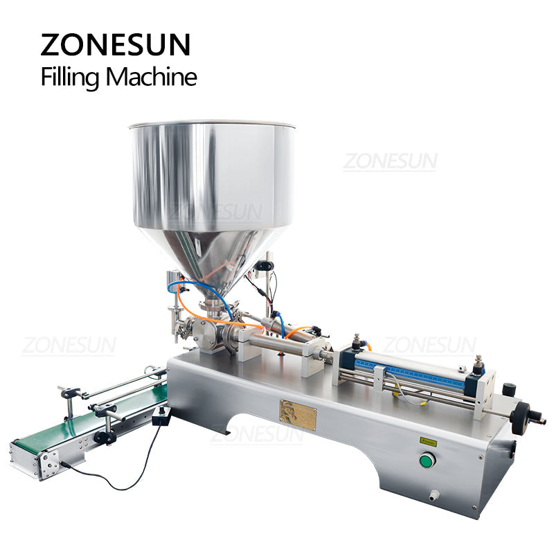 ZONESUN ZS-DTGT1P Pneumatic Paste & Viscous Liquid Filling Machine with Conveyor ZONESUNPRO