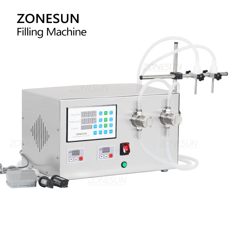 ZONESUN ZS-YTMP2S Digital 2 Head Magnetic Pump Liquid Filling Machine ZONESUNPRO