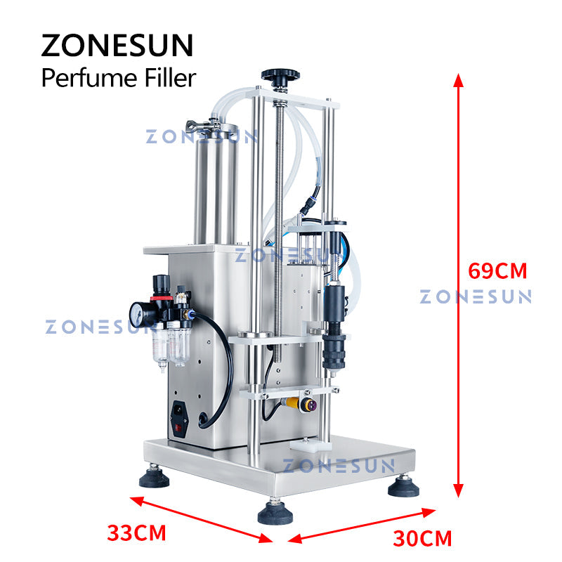 ZONESUN ZS-YTZL500S Máquina de llenado de líquido de perfume de boquilla única de vacío neumático