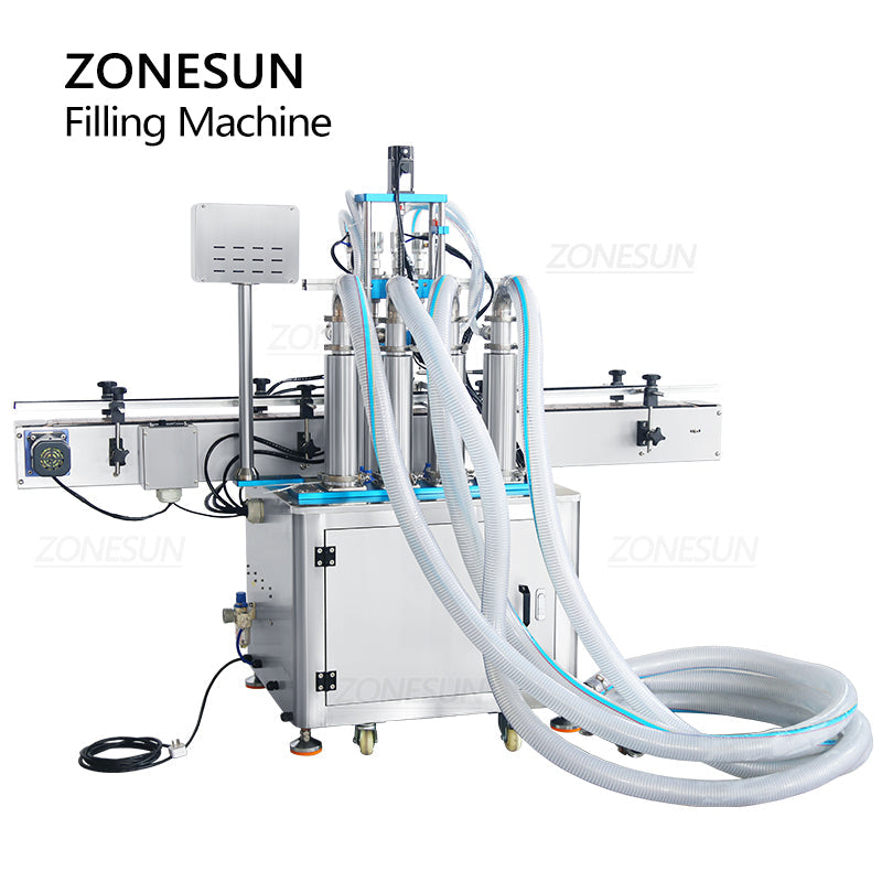 ZONESUN ZS-SV4HS 4 Nozzles Servo Piston Pump Liquid Filling Machine ZONESUNPRO