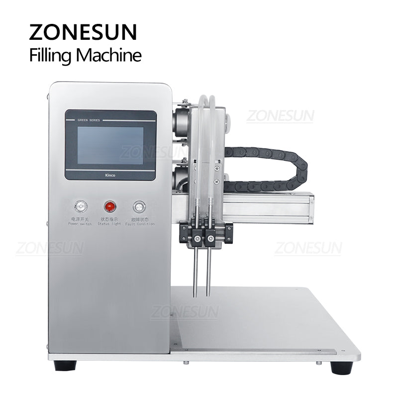 ZONESUN ZS-YTXYZ2 Automatic 2 Nozzles Ceramic Pump Small-dose Liquid Filling Machine ZONESUNPRO