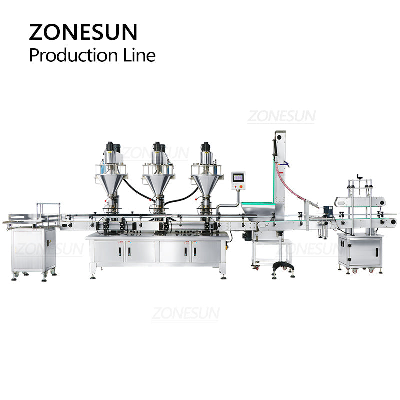 ZONESUN ZS-FMYG1 Servo Motor Auger Powder Filling Capping Production Line ZONESUNPRO
