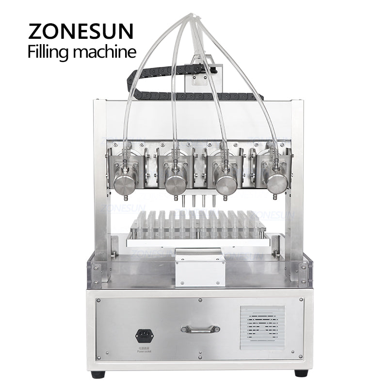 ZONESUN ZS-XYZ4 4 Nozzles Ceramic Plunger Pump Liquid Filling Machine ZONESUNPRO