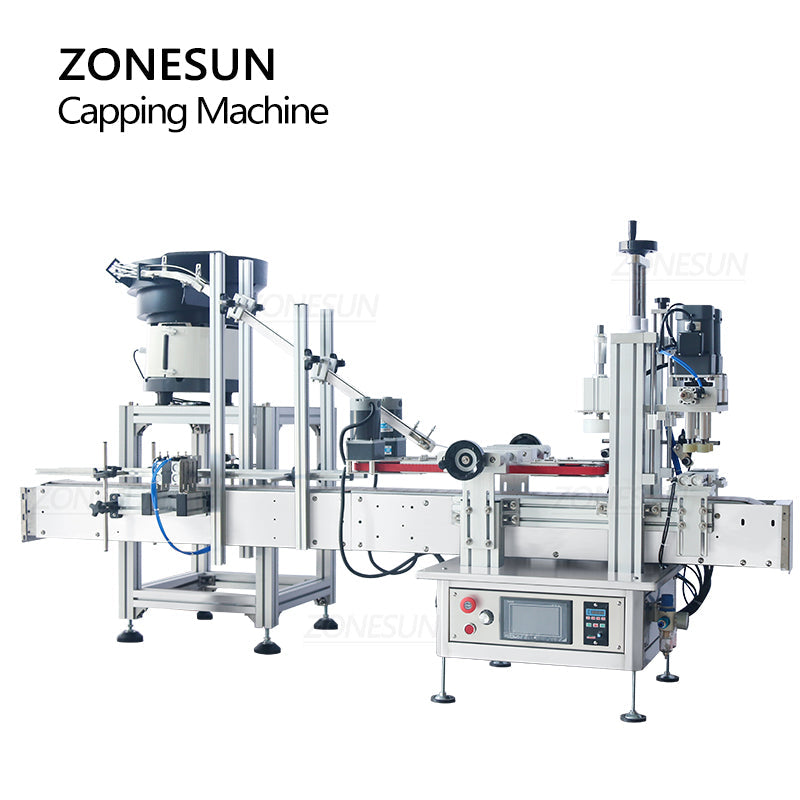 ZONESUN ZS-XG1870P Automatic Capping Machine with Cap Unscrambler Production Line ZONESUNPRO