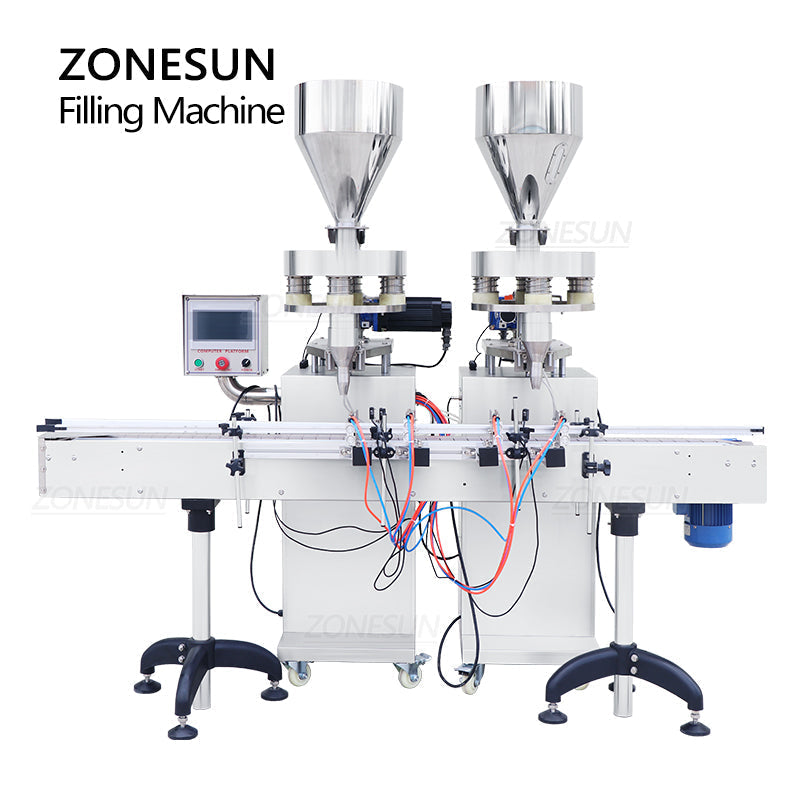 ZONESUN ZS-KL01 2 Nozzles Granule Quantitative Powder Filling Machine With 2 Hopper ZONESUNPRO