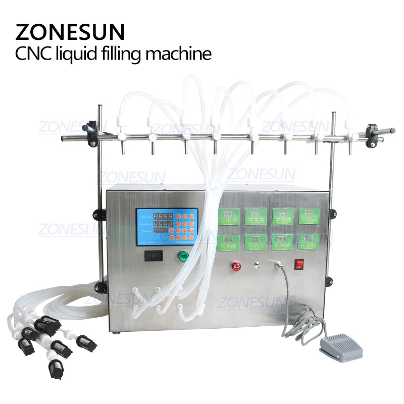 ZONESUN ZS-YTDP8 Digital Control 8 Nozzles Diaphragm Pump Liquid Filling Machine ZONESUNPRO