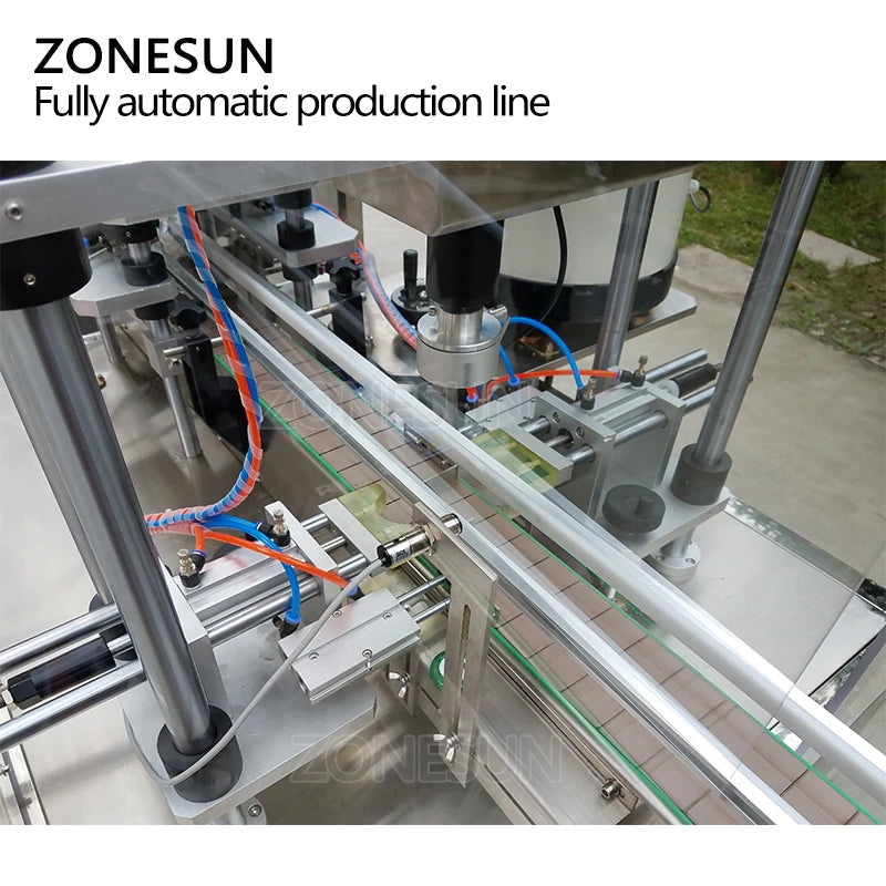ZONESUN Vertical Type Electric 6 Nozzles Liquid Filling Capping Round Bottle Labeling Machine ZONESUNPRO