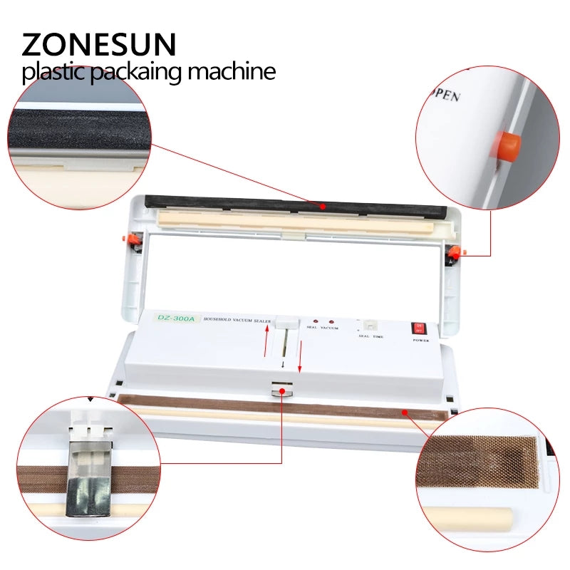 ZONESUN DZ-300A Plastic Vacuum Sealing Machine ZONESUNPRO