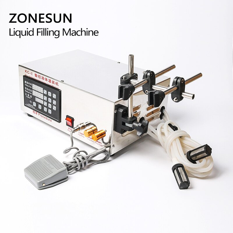 ZONESUN 5-3500ml Semi-automatic 2 Heads Diaphragm Pump Liquid Filling Machine ZONESUNPRO
