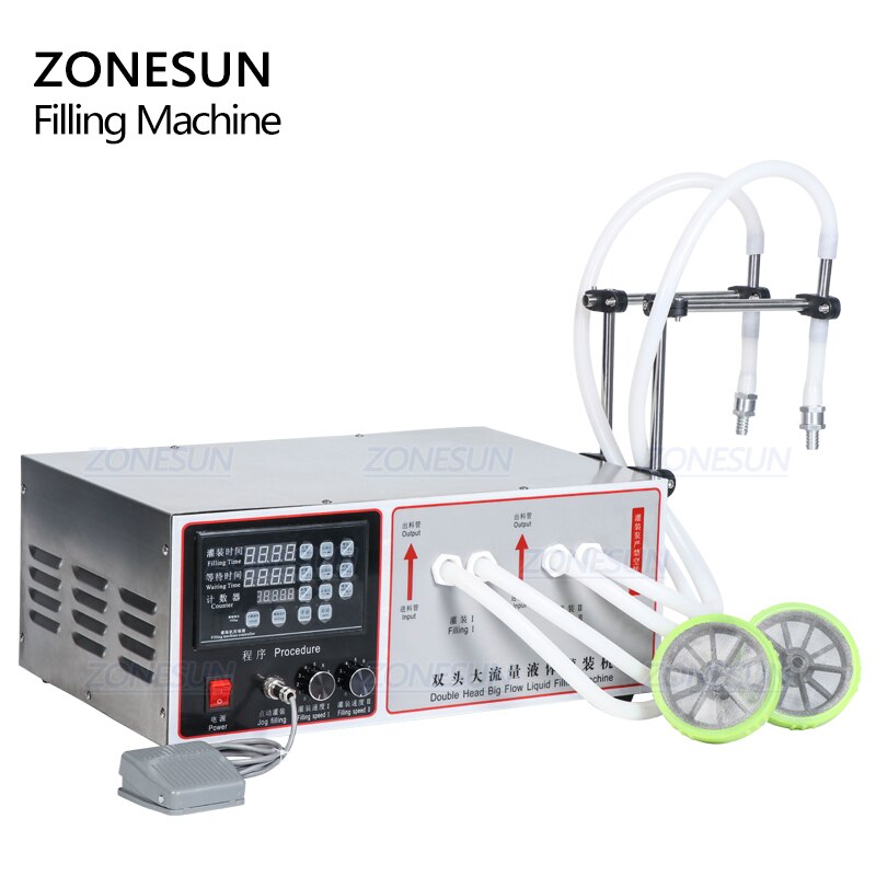 ZONESUN GFK-17B High Flow Rate 2 Nozzles Diaphragm Pump Liquid Filling Machine ZONESUNPRO