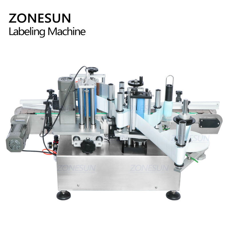 ZONESUN ZS-TB500 Double Side Round Bottle Positioning and Labeling Machine With Date Coder ZONESUNPRO