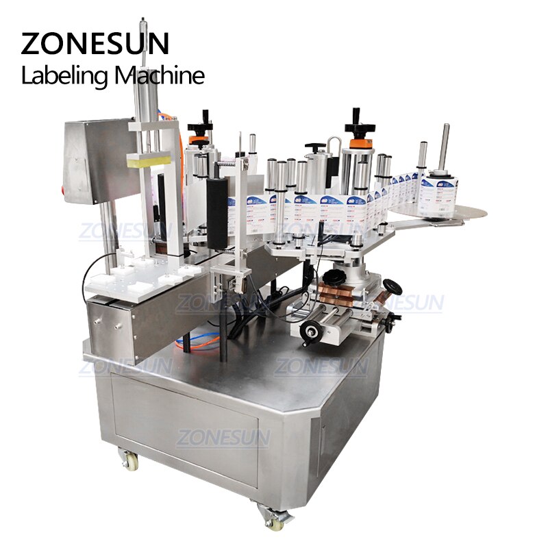 ZONESUN ZS-TB210 Semi Automatic Double Size Flat Bottle Labeling Machine ZONESUNPRO