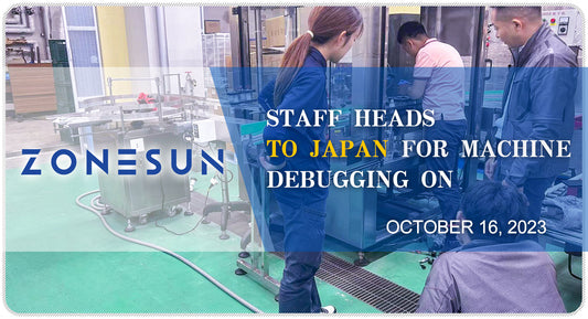 Zonesun staff in factory debugging industrial machines with green floor on October 16, 2023