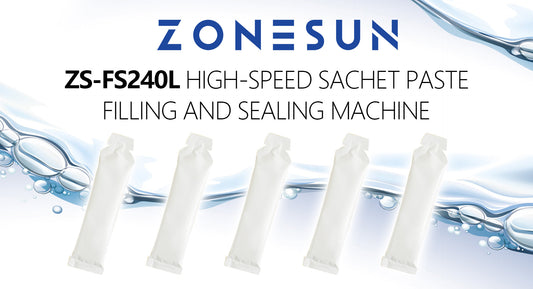 ZONESUN ZS-FS240L high-speed sachet paste filling and sealing machine with five white sachets