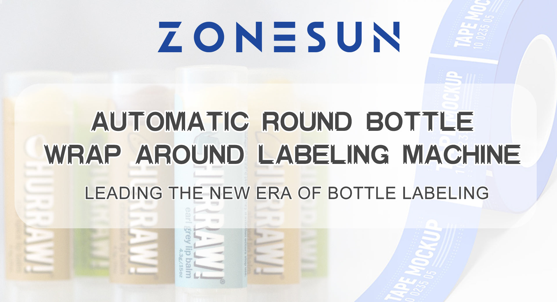 ZONESUN ZS-TB823 Automatic Round Bottle Wrap Around Labeling Machine ...