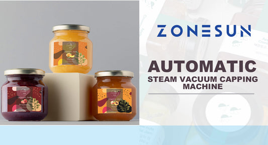 Three jars of organic jam in strawberry, mango, and peach flavors against a gray background