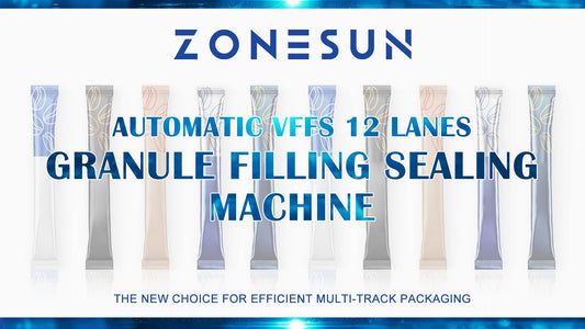 Zonesun automatic VFFS 12 lanes granule filling sealing machine with multi-colored stick packs