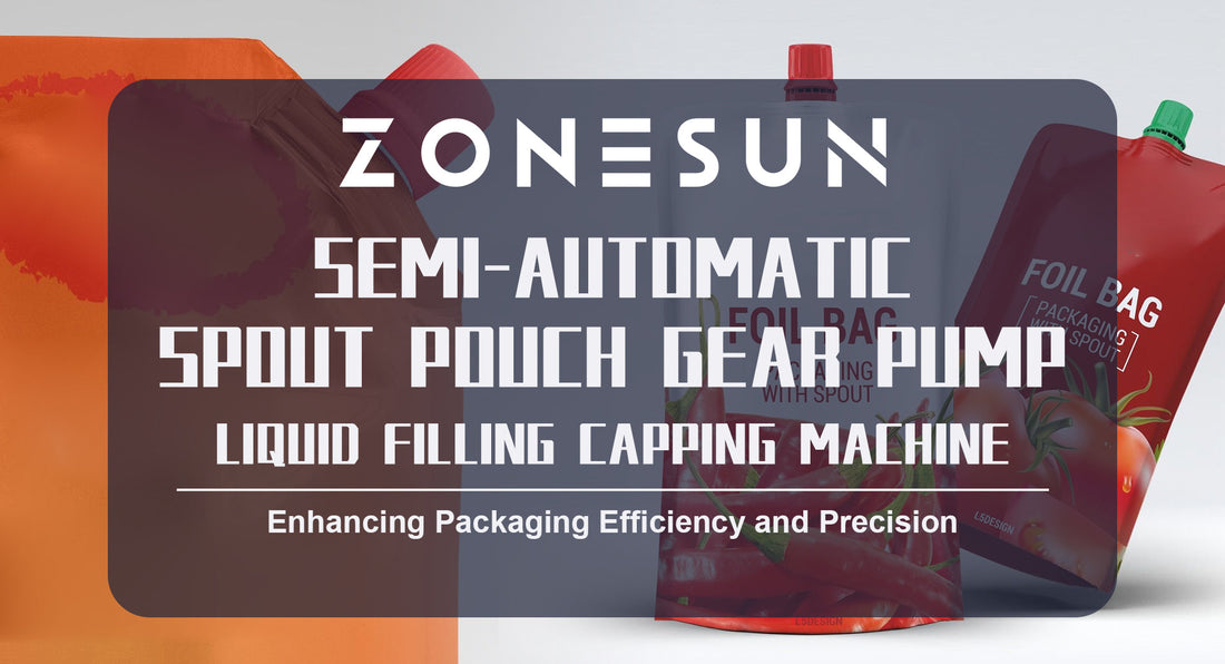 Zonesun semi-automatic spout pouch gear pump liquid filling capping machine packaging