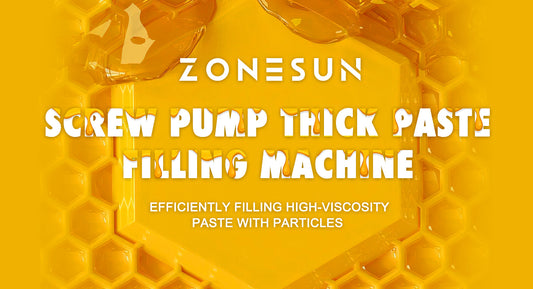 ZONESUN screw pump thick paste filling machine text with honeycomb and honey drip background