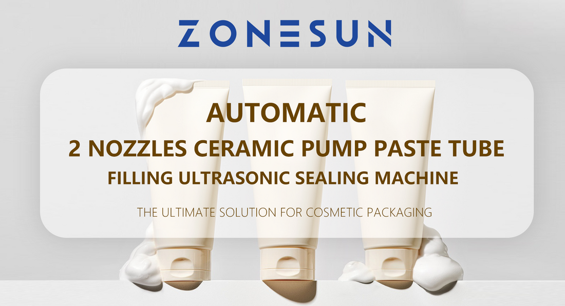 ZONESUN branding with three cosmetic cream tubes and foam for automatic ceramic pump paste tube filling machine
