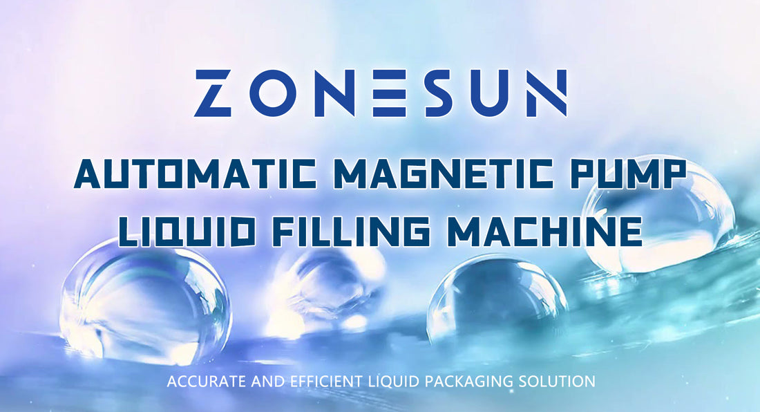 ZONESUN automatic magnetic pump liquid filling machine with water droplet background