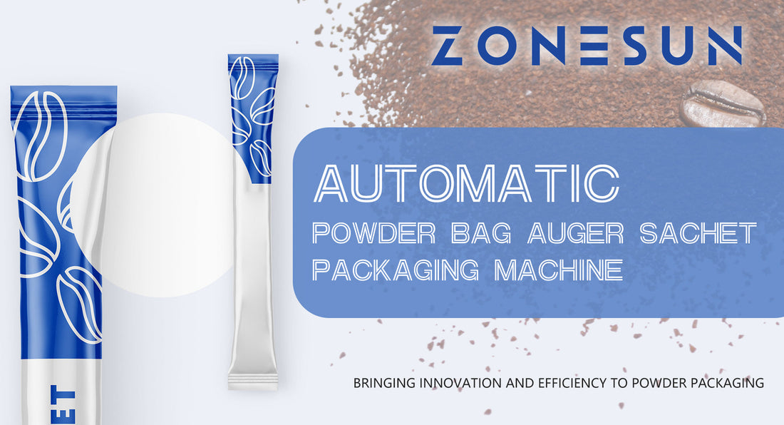 Zonesun automatic powder bag auger sachet packaging machine with coffee bean design sachets
