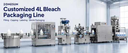 Customized 4L Bleach Filling, Capping, Labeling and Shrink Packaging Line