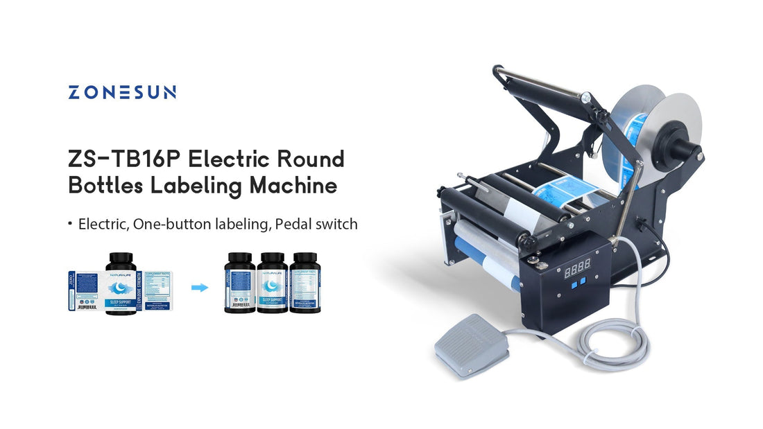 ZS-TB16P Round Bottle Labeling Machine ZONESUNPRO
