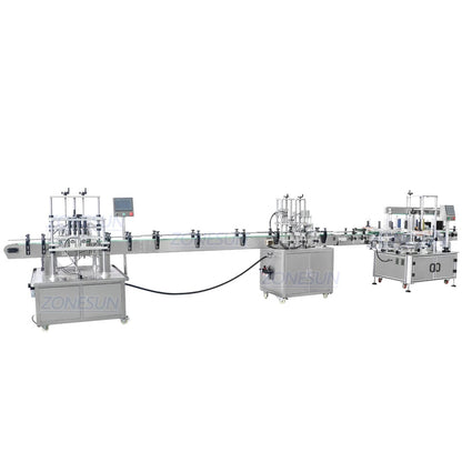 ZONESUN ZS-FAL180X1 Automatic Vacuum Liquid Filling Capping and Round&Square Bottle Labeling Machine