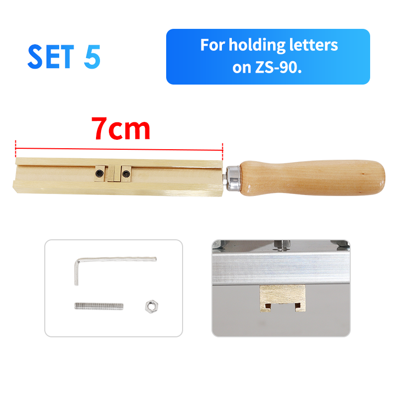 ZONESUN Hot Stamping Machine T Slot Letter Mold Holder ZS-TS