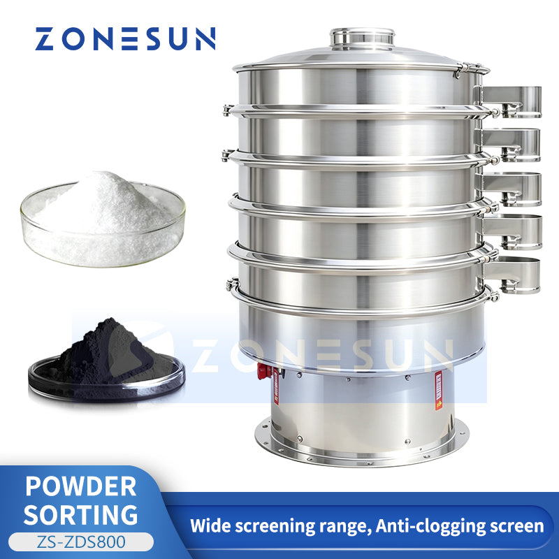 ZONESUN ZS-ZDS800 Vibratory Powder Screening Machine, 800mm Multi-Layer Sieve Separator