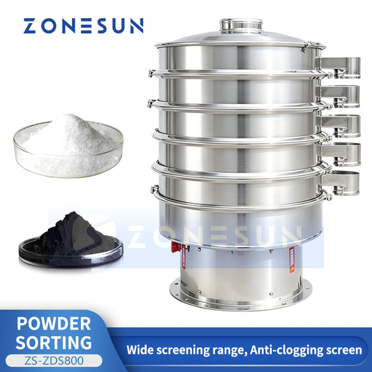 ZONESUN ZS-ZDS800 Vibratory Powder Screening Machine, 800mm Multi-Layer Sieve Separator