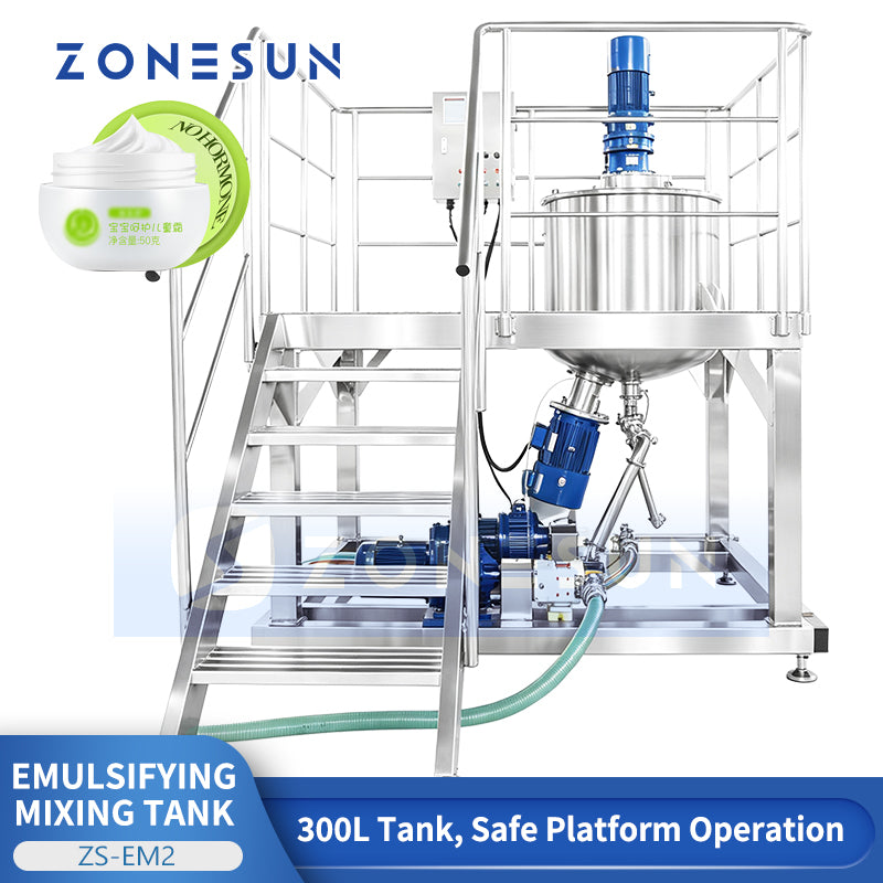 ZONESUN ZS-EM2 300L Industrial Emulsifier Mixing Tank for Cream and Paste Products