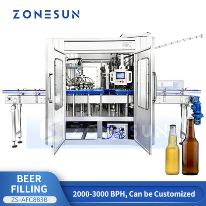 ZONESUN ZS-AFC883B Automatic Beer & Carbonated Beverage Rinsing Filling Capping Machine