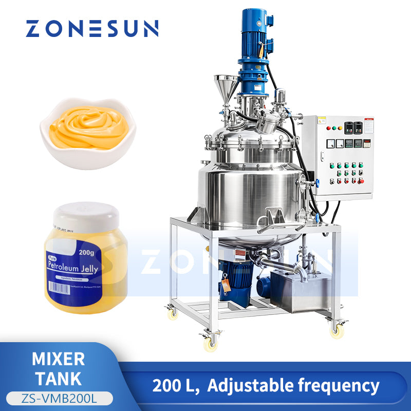 ZONESUN ZS-VMB200L Vacuum Emulsifying Mixer Tank for Cosmetic & Pharmaceutical Production