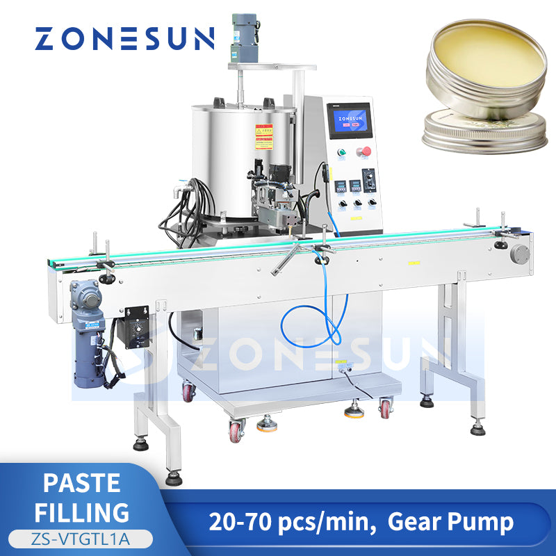 ZONESUN ZS-VTGTL1A Servo Heated Paste Filling Machine for Lipstick, Foundation, Wax and Cosmetic Products