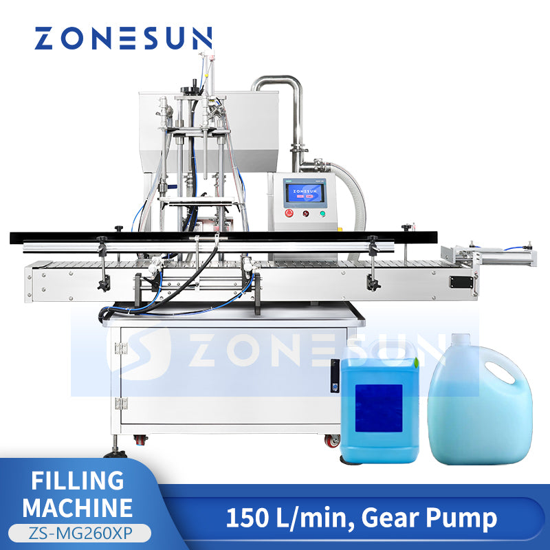ZONESUN ZS-MG260XP Dual-Head High-Capacity Gear Pump Liquid Filling Machine