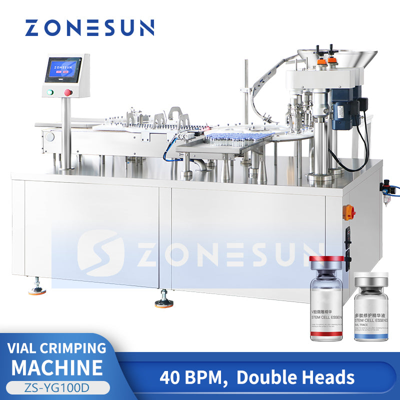 ZONESUN ZS-YG100D Automatic Dual-Head Vial Crimping & Capping Machine