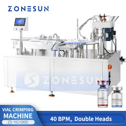 ZONESUN ZS-YG100D Automatic Dual-Head Vial Crimping & Capping Machine