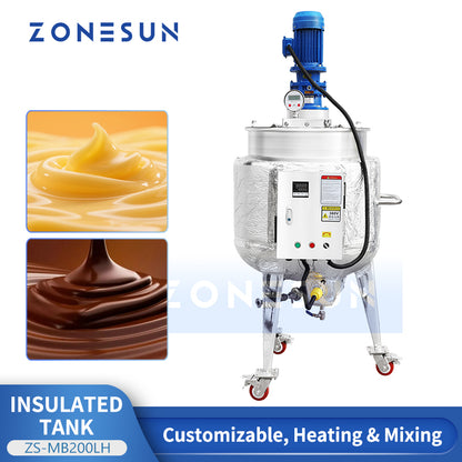 ZONESUN ZS-MB200LH Stainless Steel Liquid & Paste Premixing and Heating Tank