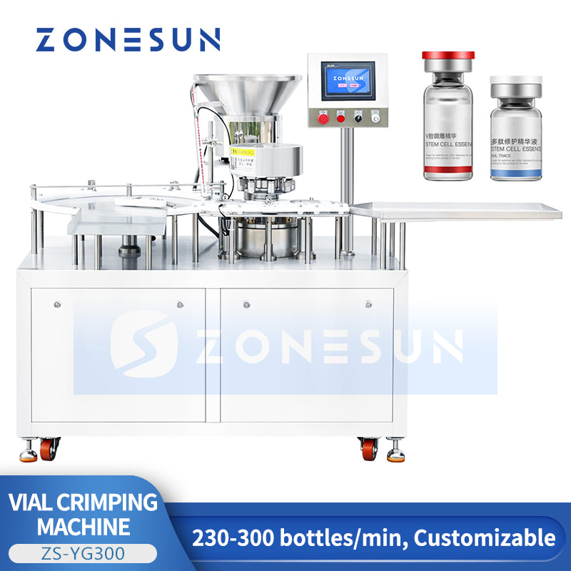 ZONESUN ZS-YG300 Automatic Vial Capping Machine Pharmaceutical Lab Bottle Capper