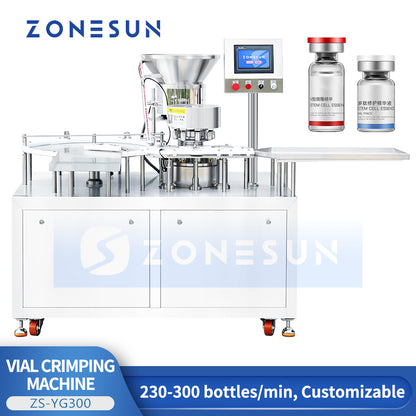 ZONESUN ZS-YG300 Automatic Vial Capping Machine Pharmaceutical Lab Bottle Capper