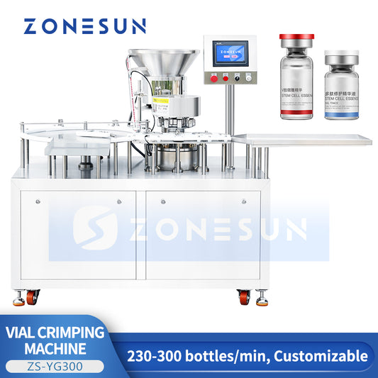 ZONESUN ZS-YG300 Automatic Vial Capping Machine Pharmaceutical Lab Bottle Capper